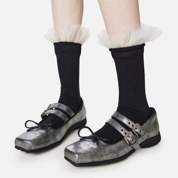 Sweet mesh lace socks female ballet style sweet cool girl design sense of spring and summer new mid-tube pile socks