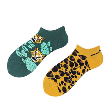 Two colors cartoon design ankle socks