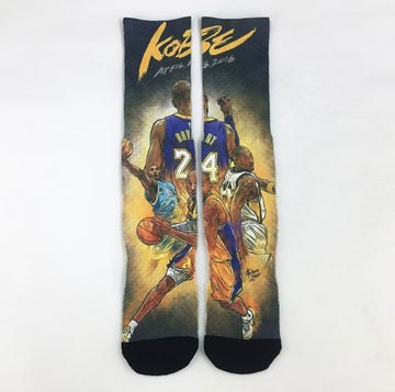 Kobe Byrant 8/24 Black Mamba cartoon crew socks