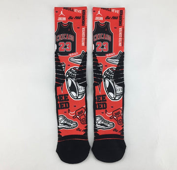 The god of basketball Michael Jorden 23 cartoon crew socks