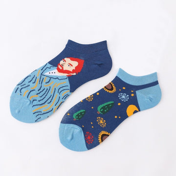 Cartoon design ankle socks van gogh