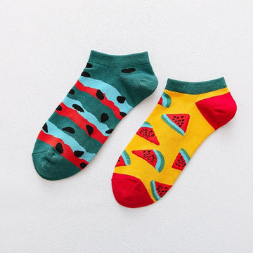 Cartoon watermalon design ankle socks