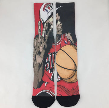 The god of basketball Michael Jorden 23 cartoon crew socks