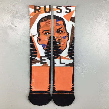 NBA Cartoon crew socks-Russell
