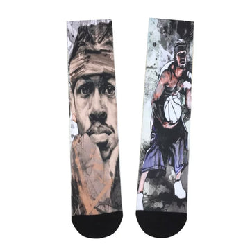 Allen Iverson cartoon crew print socks