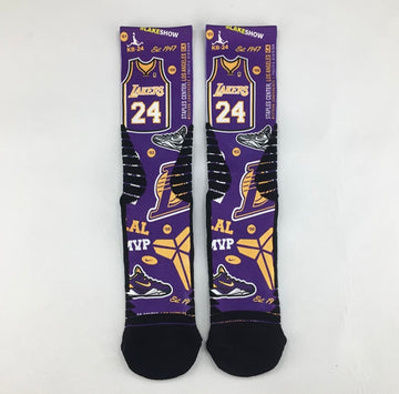 Kobe Byrant 8/24 Black Mamba cartoon crew socks