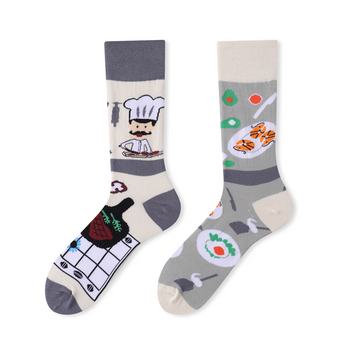 Multiple color cartoon crew socks-Chef