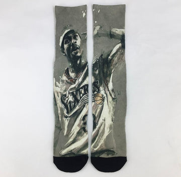 - Allen Iverson basketball cartoon crew print socks