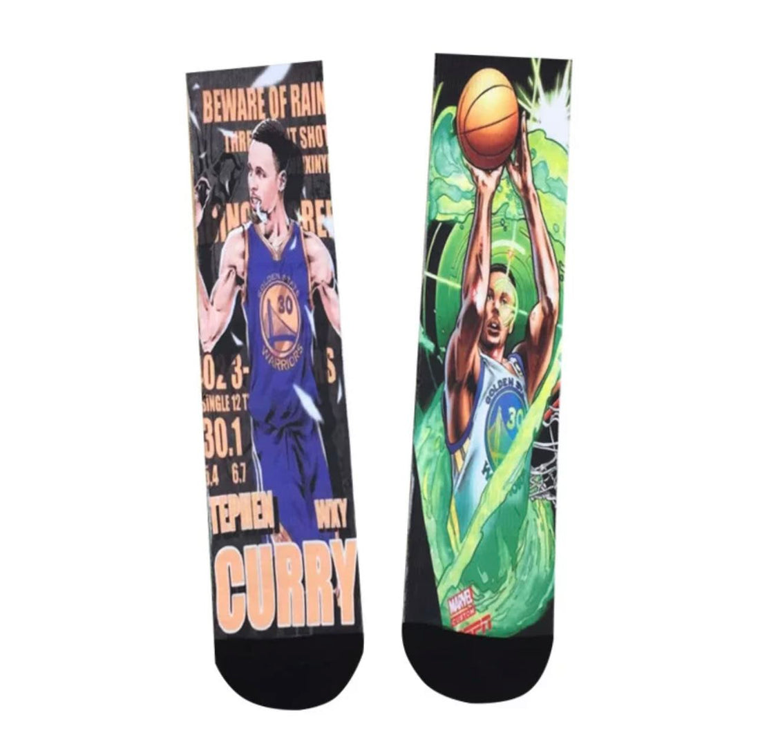Stephen Curry / basketball cartoon crew socks
