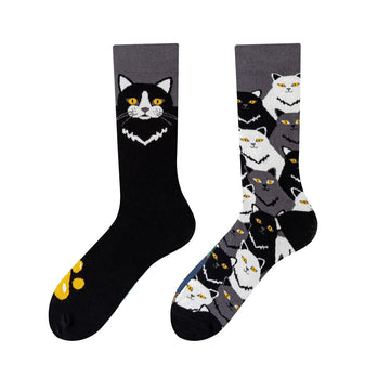 Cartoon crew socks - cat