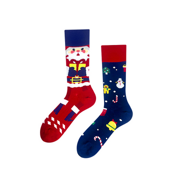 Multiple color cartoon crew socks-Christmas