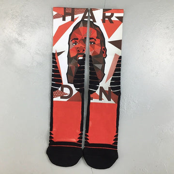 Basketball players cartoon crew socks- James Harden