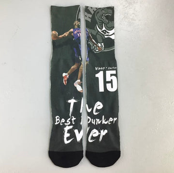 Vince Carter / basketball cartoon crew socks