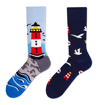 Colorful cartoon crew socks
