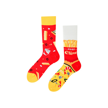 Multiple color cartoon crew socks-chips
