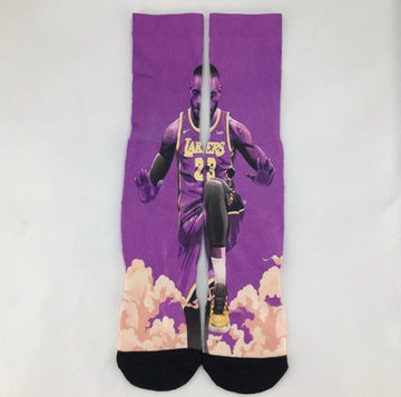 Lebron James Cartoon crew socks- Lakers