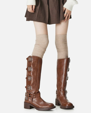 Calf socks Women‘s over the knee socks spring fall cotton high boot socks