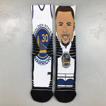 Basketball star cartoon personality printed socks street skateboarding sports socks-Curry