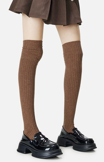 Calf socks Women‘s over the knee socks spring fall cotton high boot socks