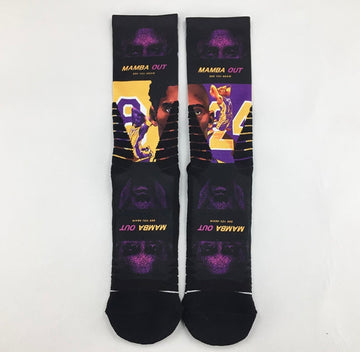 Kobe Byrant 8/24 Black Mamba cartoon crew socks
