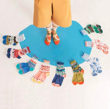 Geothermal Valley series glass fiber crystal mid-tube socks thin and lovely in summer