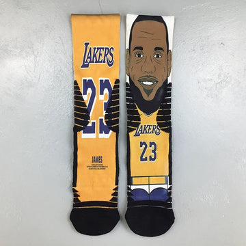 Basketball star cartoon personality printed socks street skateboarding sports socks-LB