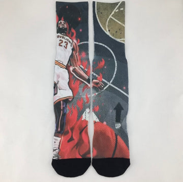 Lebron James Cartoon crew socks- Cavs