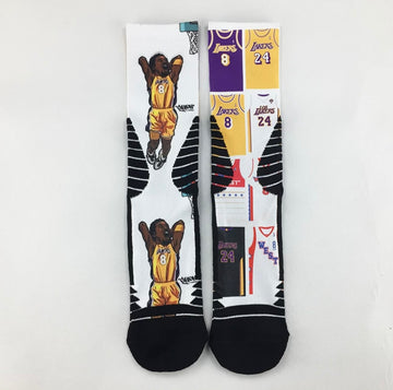 Kobe Byrant 8/24 Black Mamba cartoon crew socks