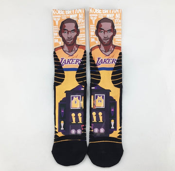 Kobe Byrant 8/24 Black Mamba cartoon crew socks