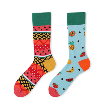 Multiple color cartoon crew socks- fruit
