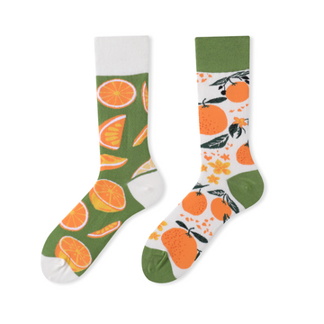 Multiple color cartoon crew socks-orange