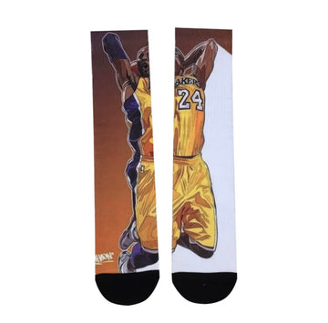 Kobe Byrant 8/24 Black Mamba cartoon crew socks