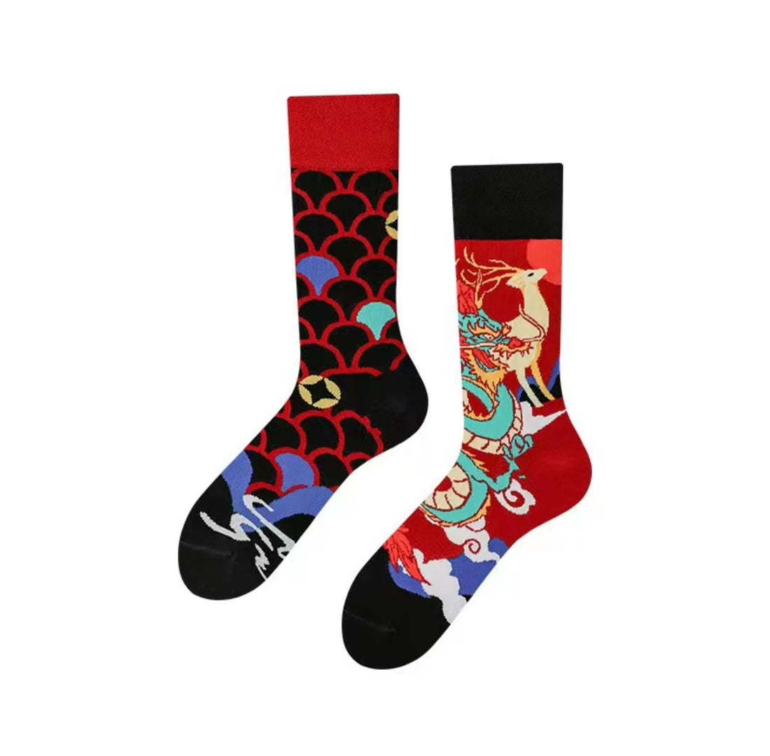 New Year AB Dragon Year Christmas Halloween street style couple creative Instagram tide in tube socks female